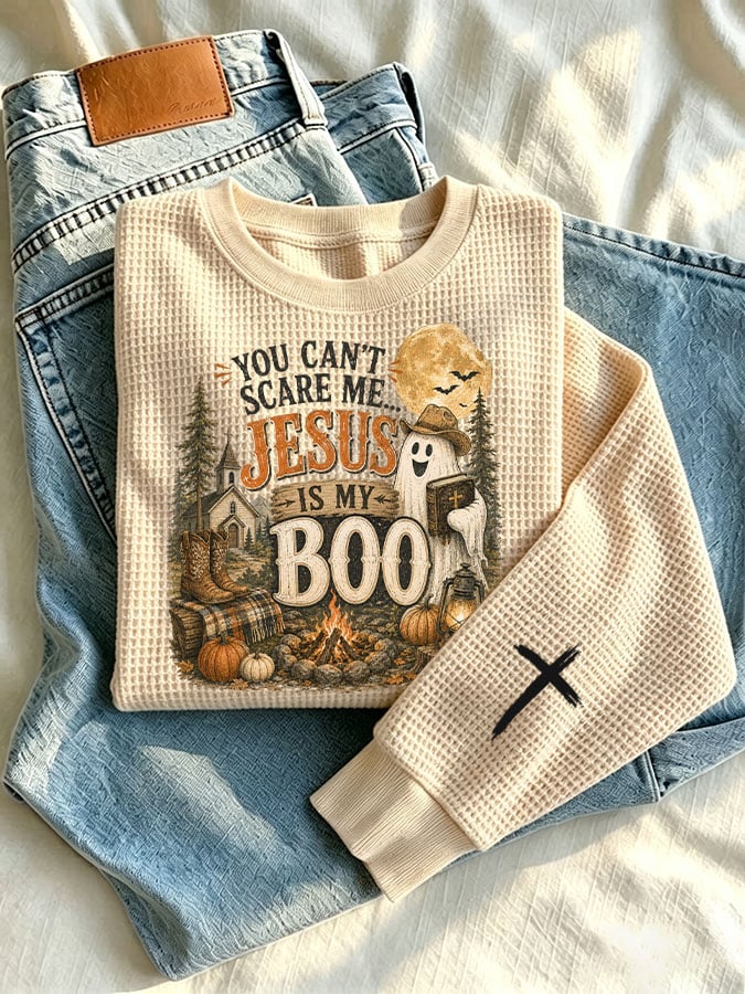 Women's Jesus Is My Boo Printed Casual Sweatshirt
