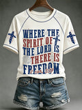 Women's  Jesus Saves America Printing  T-Shirts