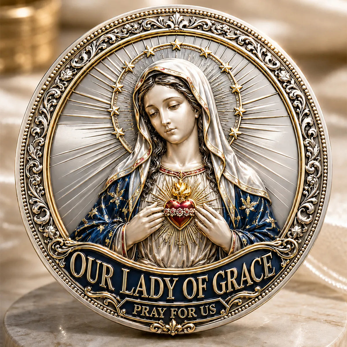 Our Lady of Grace Commemorative Metal Medal