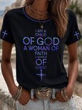 Women's Retro Christian Child of God Print T-shirt
