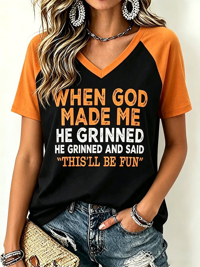 Women's Faith-Print Raglan-Sleeve T-Shirt