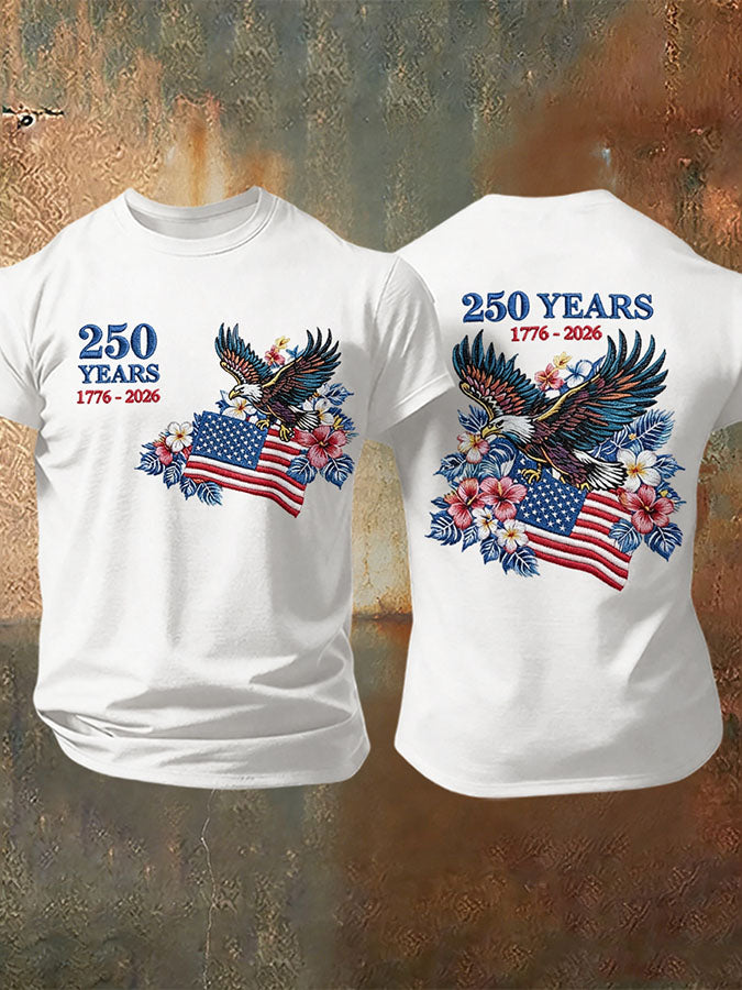 Men'S Retro American Independence Day Printed Short Sleeved T-Shirt