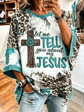 Women's Western Faith-Print Loose-Fit Top