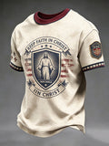 Men'S Casual Fun Faith-Print Crew-Neck T-Shirt