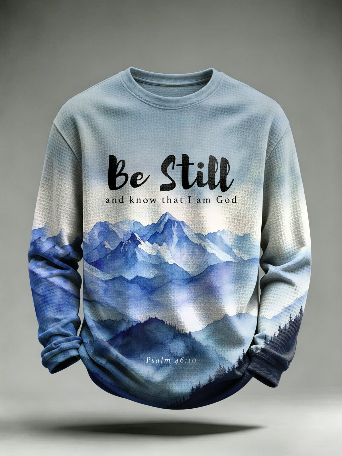 Men's Be Still And Know Print Long-Sleeve T-Shirt