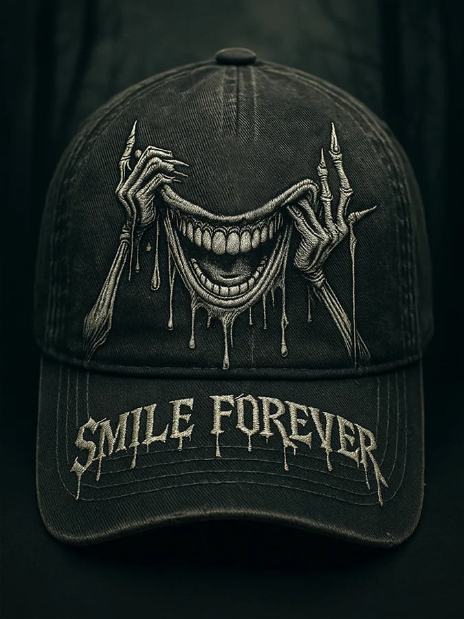 Halloween Forever Smile Print Baseball Cap