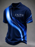 Men's Faith Print Casual Polo Shirt