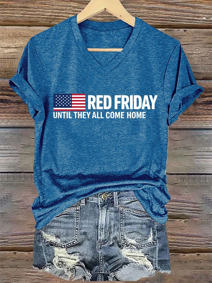 Women's Red Friday Print T-shirt