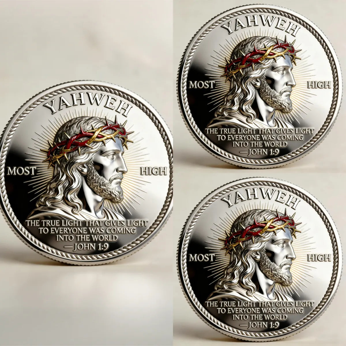 🏆Flash Sale 60% OFF - 🙏“Yahweh – The Living Light” Faith Commemorative Metal Medal
