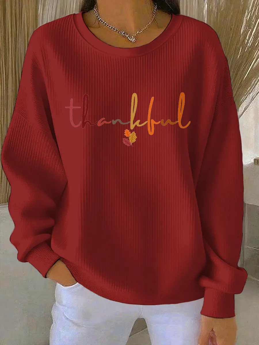 Women's Vintage Thanksgiving Print Sweatshirt