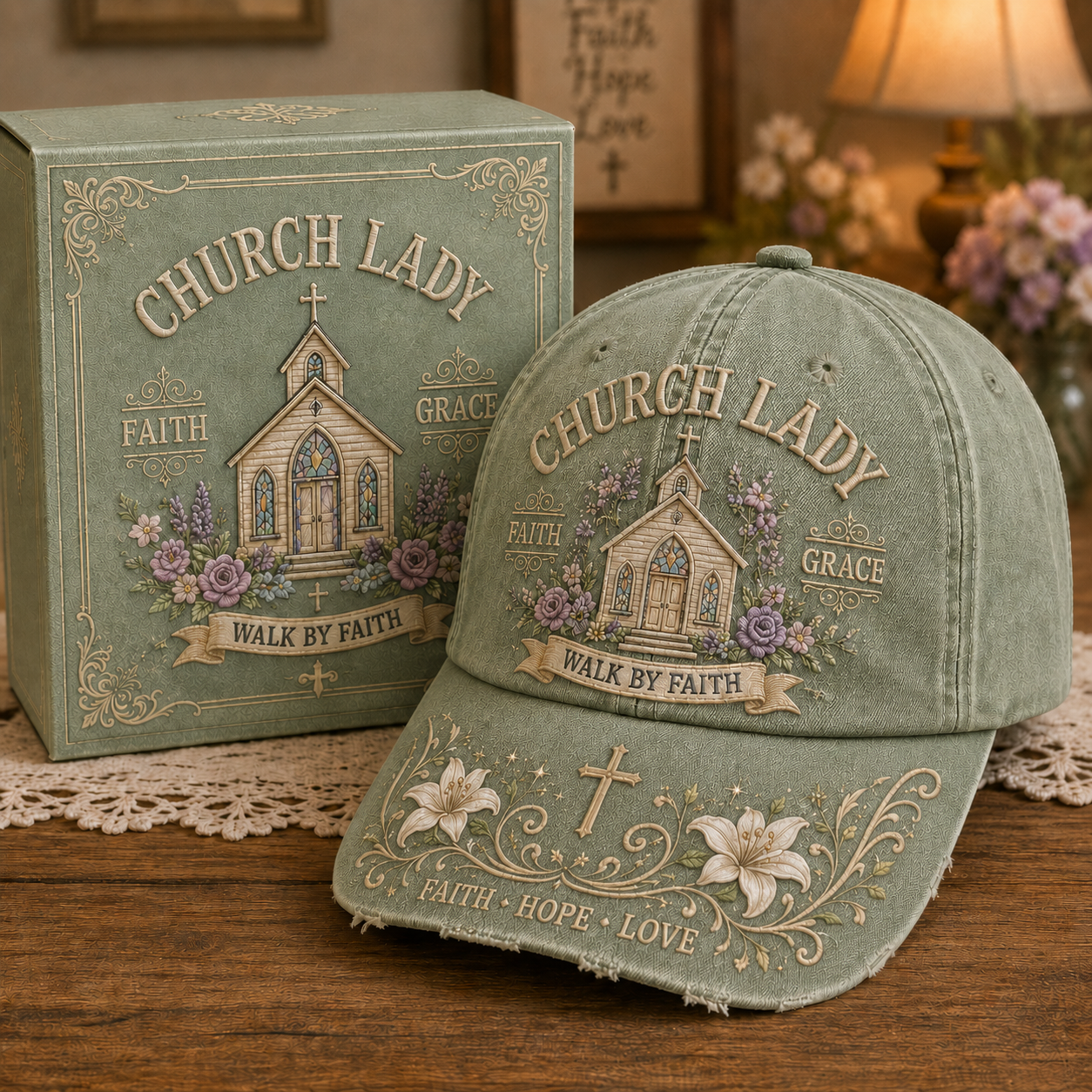 ⛪ Church Lady Walk By Faith Cap
