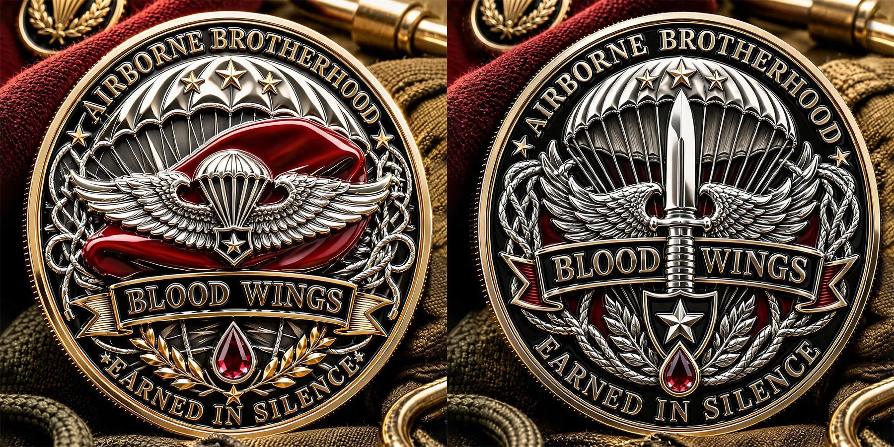 Airborne Brotherhood “Blood Wings” Commemorative Metal Medal