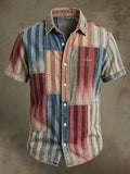 Men's Vintage Faith Faux-Linen Short-Sleeve Shirt