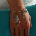 Fashionable And Creative Skull Pendant Retractable Adjustable Bracelet