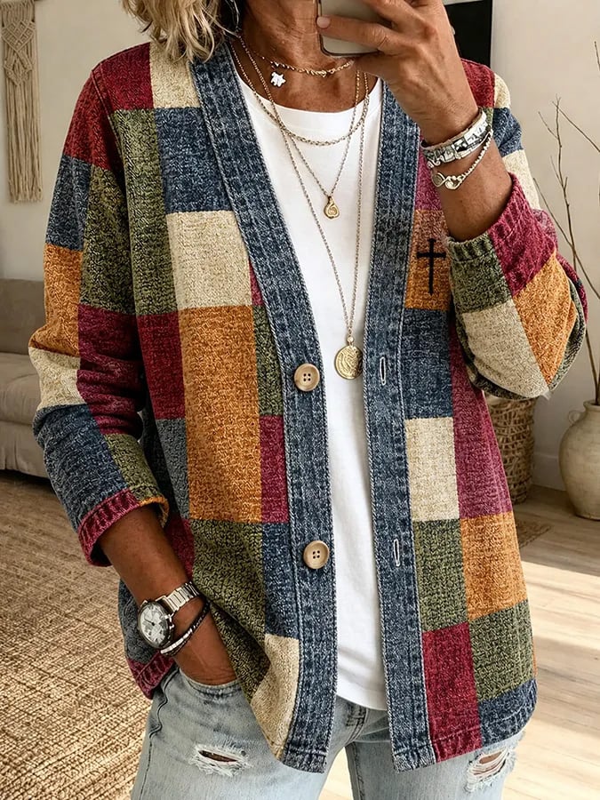 Women's  Faith Print Cardigan