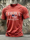 Men's Retro Print Short-Sleeve T-Shirt