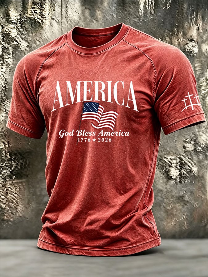 Men's Retro Print Short-Sleeve T-Shirt