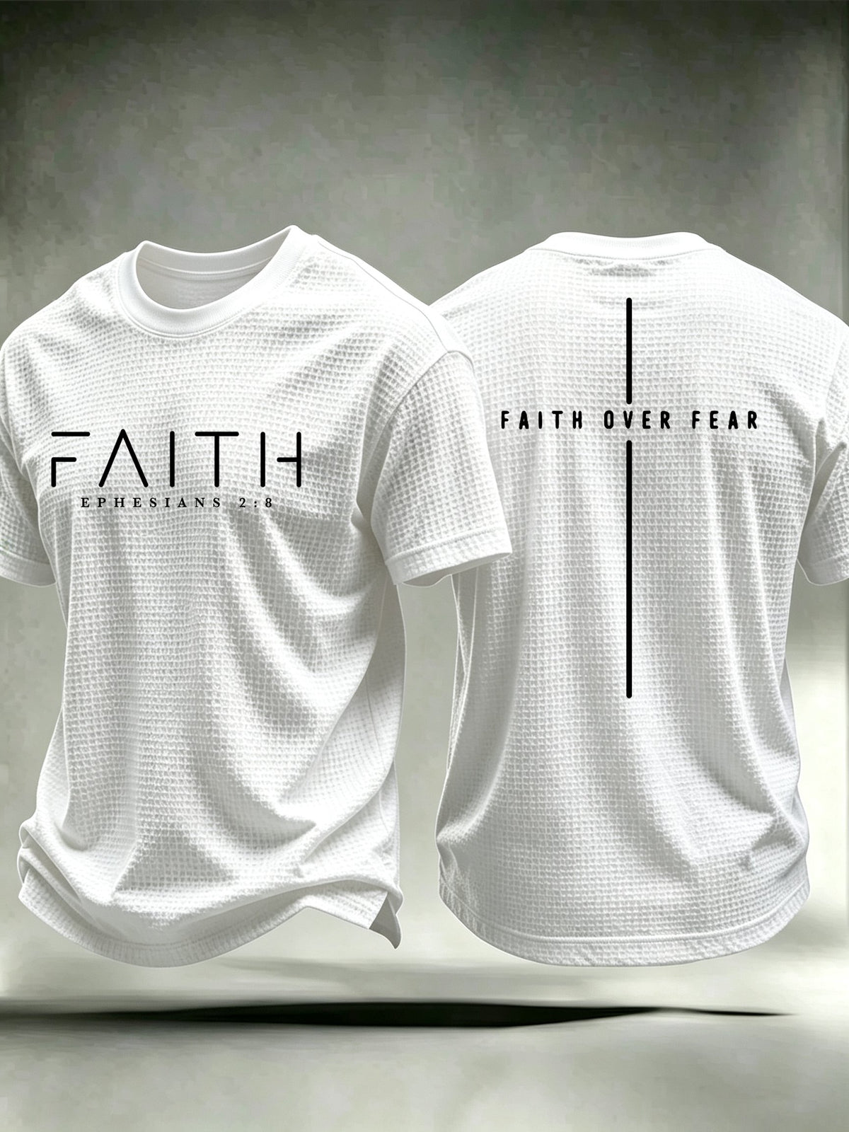Men's  “Faith” Faith Over Fear waffle knit T-shirts