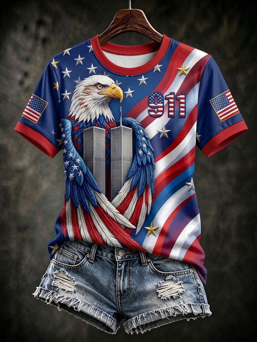 🕯️Women's 911 Memorial Short-Sleeve T-Shirt