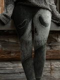 Women's Retro Halloween Ghost Face Comfort Print Leggings