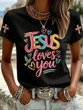 Women's Casual Faith Printed T-Shirt