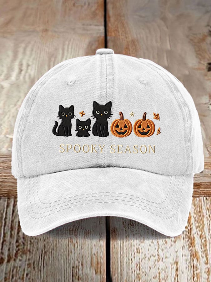 Unisex Faux Embroidered Halloween Baseball Cap