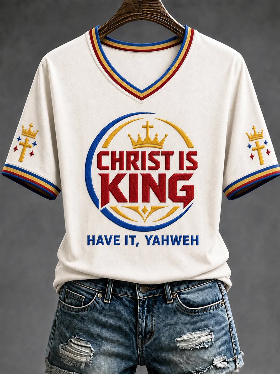 Women's Faith Theme Print Pattern Printed Leisure Round Neck T-shirt