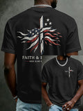 Men'S Casual Short-Sleeve T-Shirt With "Faith" Print