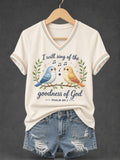 Classic I Will Sing Of The Goodness Of God Psalm 89:1 Christian Bird Short-Sleeved Shirt