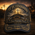 It Is Finished John 19:30 Jesus Crucifixion Christian Black Gold Vintage Baseball Cap