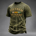 Men's Retro Vietnam Veteran Print Casual T-Shirt