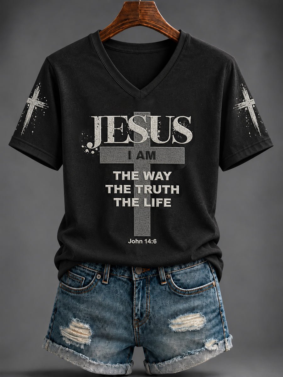 Women's Jesus The Way The Truth The Life Print T-shirt
