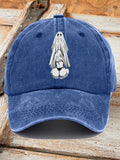 Retro Ghost Print Baseball Cap