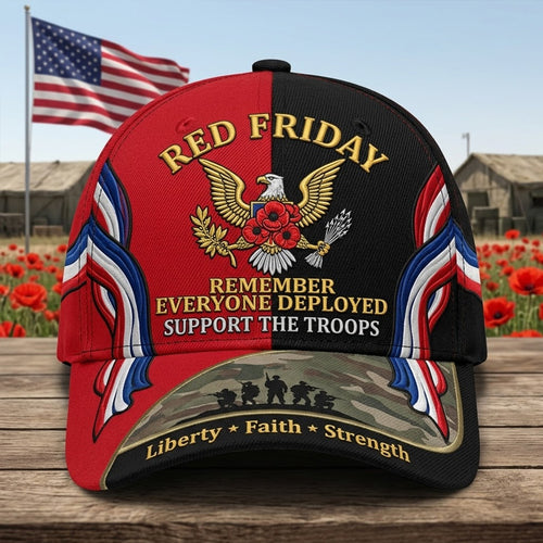 "Red Friday" Veteran Commemorative Casual Baseball Cap