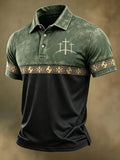 Men's Western-Style Faith Print Casual Polo Shirt