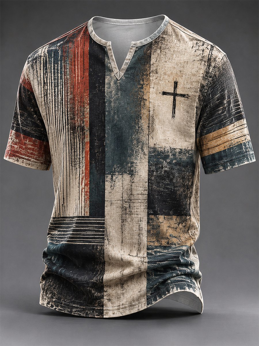 Men's Vintage Faith Faux-Linen T-shirt