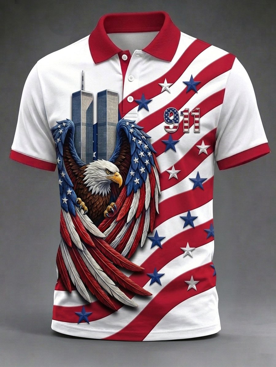 🕯️Men's 911 Memorial Short-Sleeve Polo Shirt
