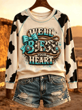 Women's Western Faith Print Raglan-Sleeve Crewneck Sweatshirt