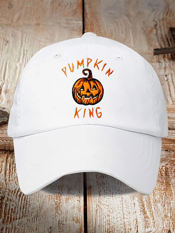 Vintage Pumpkin King Print Baseball Cap