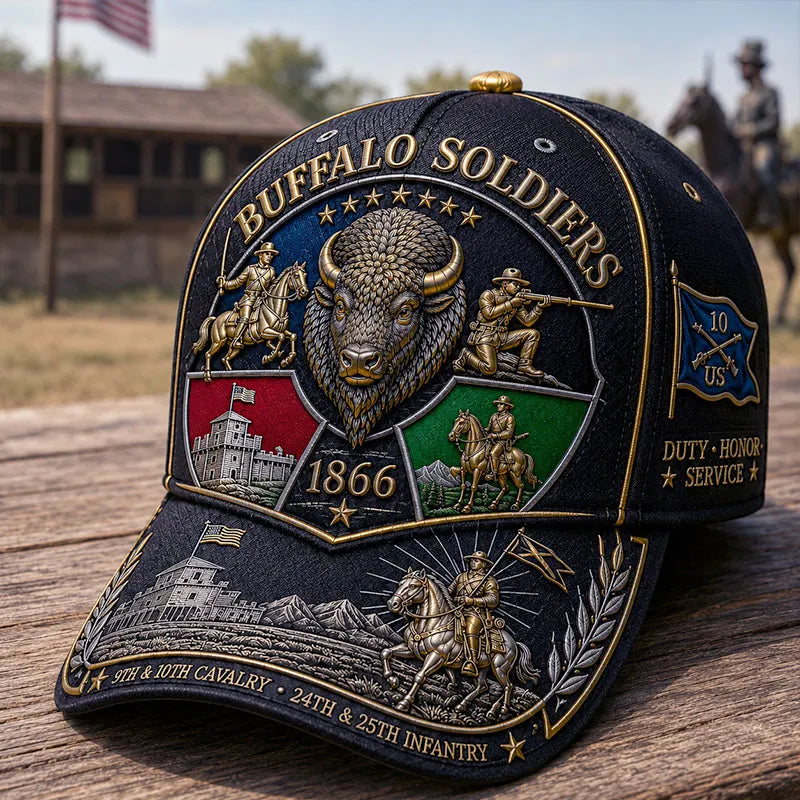 Buffalo Soldiers 1866 U.S. Cavalry Buffalo Relief Baseball Cap