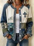 Women'S "Faith" Print Casual Cardigan