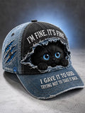 Distressed Denim Kitten Hat
