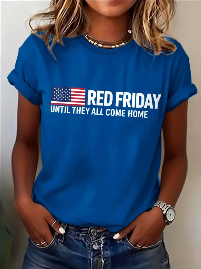 Women's Red Friday Print T-Shirt