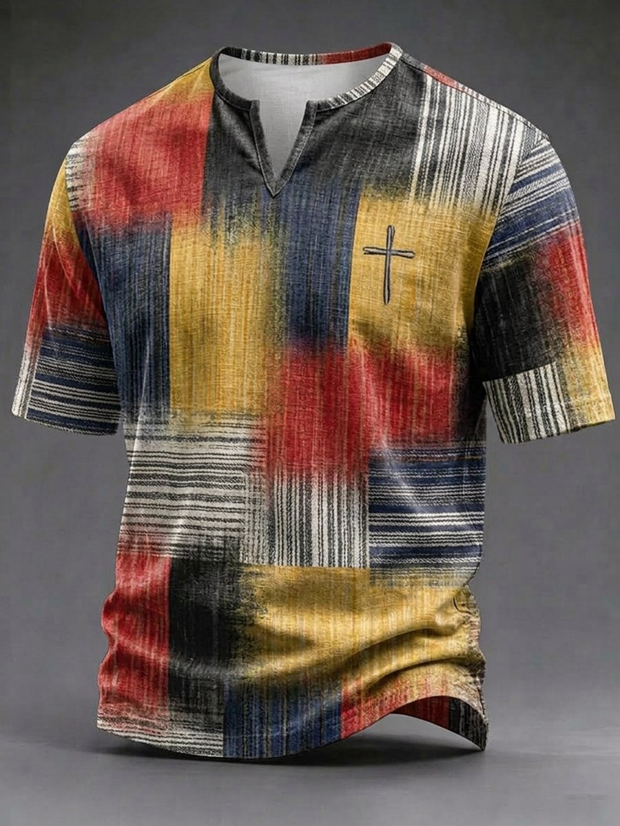 Men's Vintage Faith Faux-Linen T-shirt