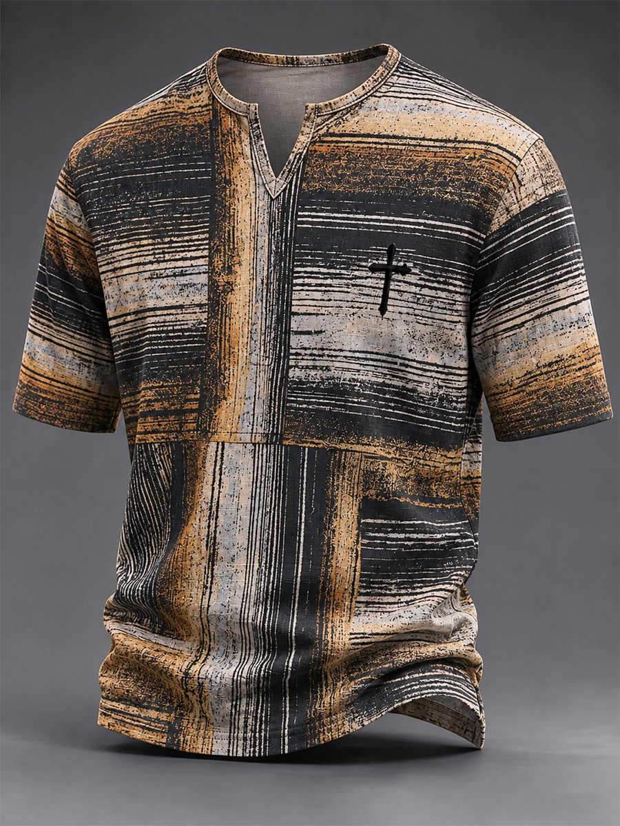 Men's Vintage Faith Faux-Linen T-shirt
