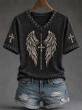 Women's "Faith Over Fear" Faith Print Casual T-Shirt