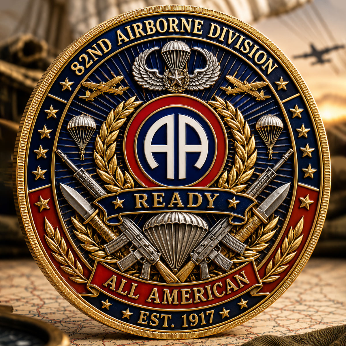 82nd Airborne Division Inspired Commemorative Metal Medal