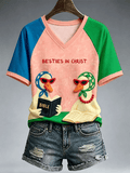 Women's Besties In Christ Print T-Shirt