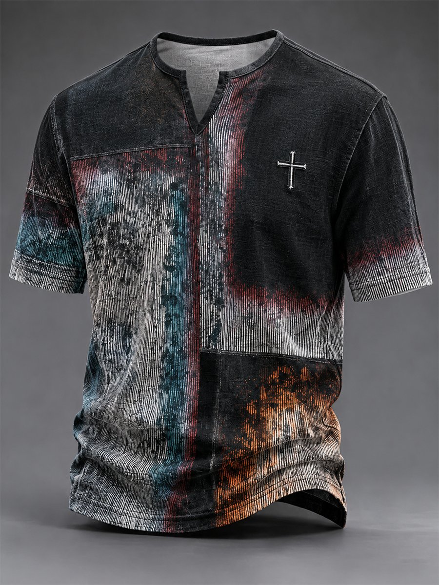 Men's Vintage Faith Faux-Linen T-shirt