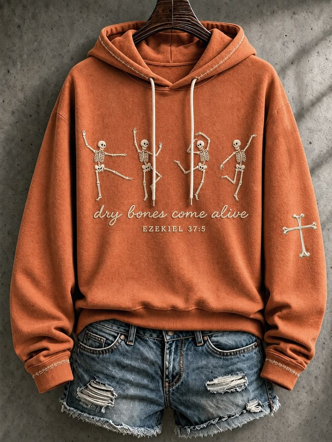 Women's Casual Printed Hooded Sweatshirt